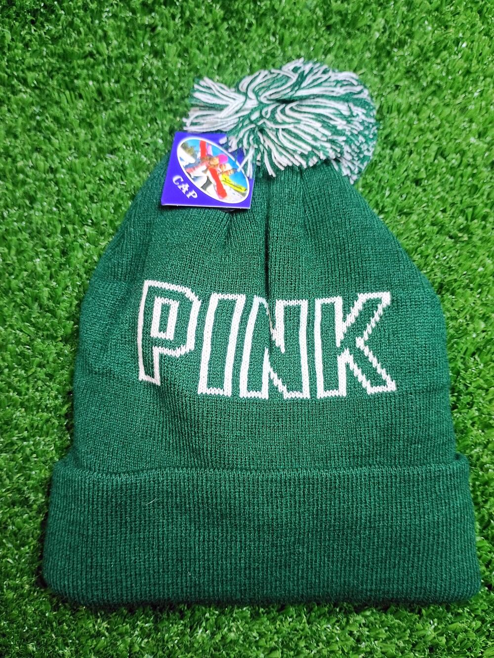 Victoria's Secret PINK Knit Winter Beanie Pom-Pom Hat NWT - Picture 1 of 5